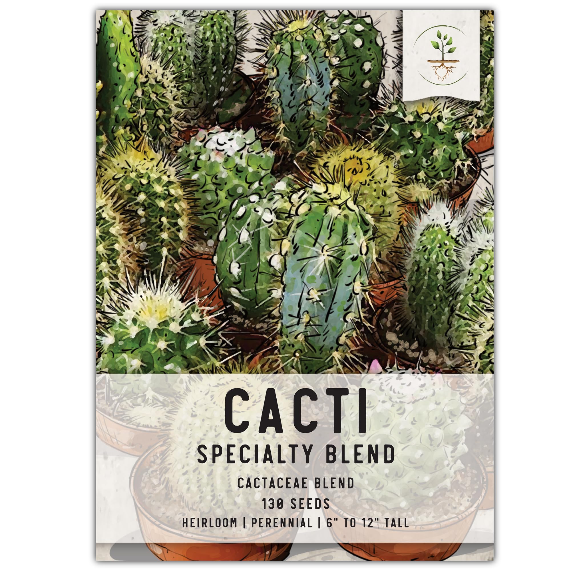Seed Needs, Mixed Cacti/Cactus Seeds - 130 Seeds For Planting - Great Plants For Indoor Office Spaces (1 Pack)