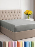 Twin Size Fitted Bed Sheet - Hotel Luxury Single Fitted Bottom Sheet Only - Fits Mattress Between 8 To 16 Inches - Deep Pockets, Extra Soft & Wrinkle Free - Comfy Breathable & Cooling - Heathered Grey
