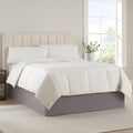 Serta Modern Solid Bed Skirt, Hotel Quality Dust Ruffle With 13 Inch Drop, Machine Washable, Full, Dark Grey