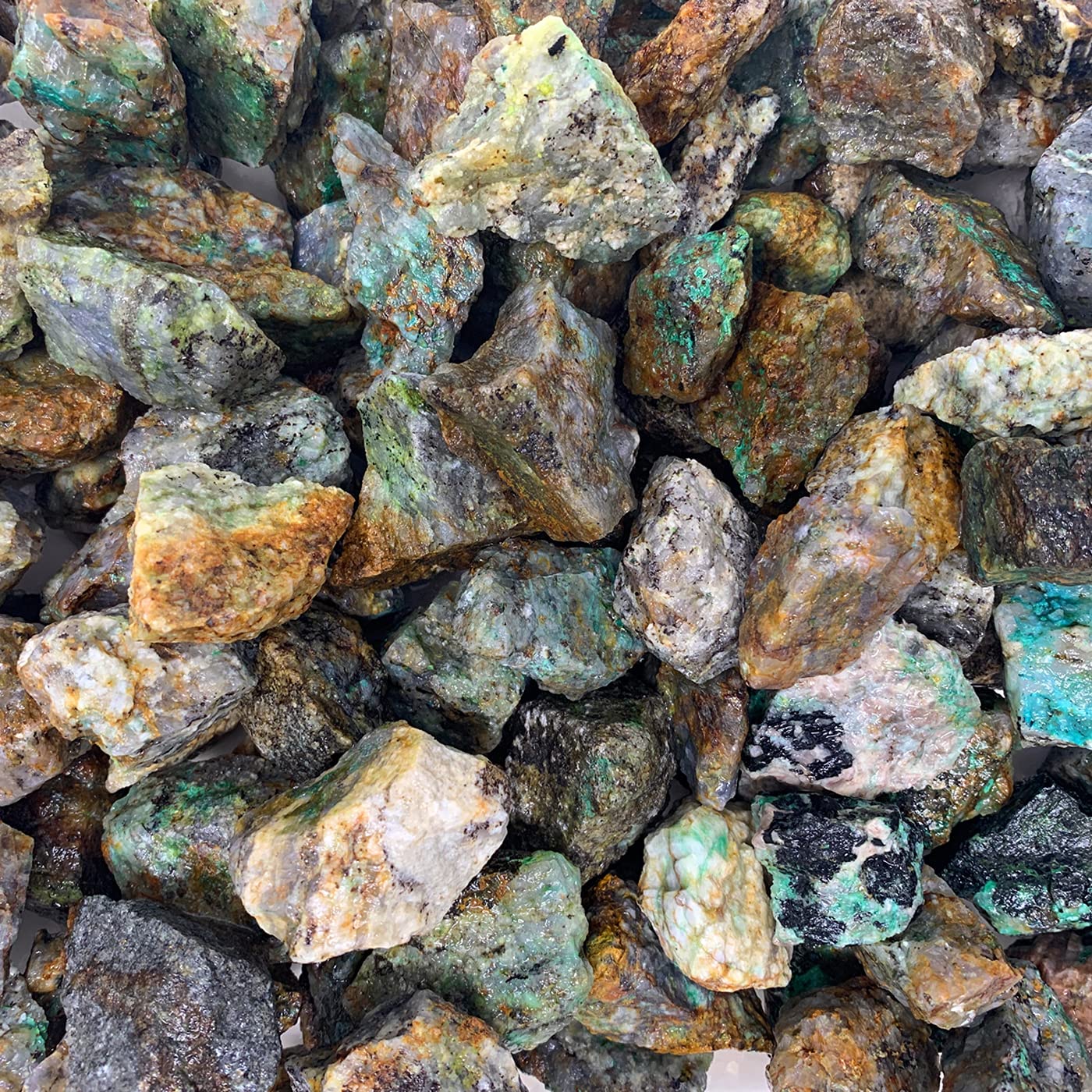 WireJewelry 1.5 Lbs of Bulk Rough Chrysocolla Stone - Large Natural Rough Stone and Crystals for Tumbling