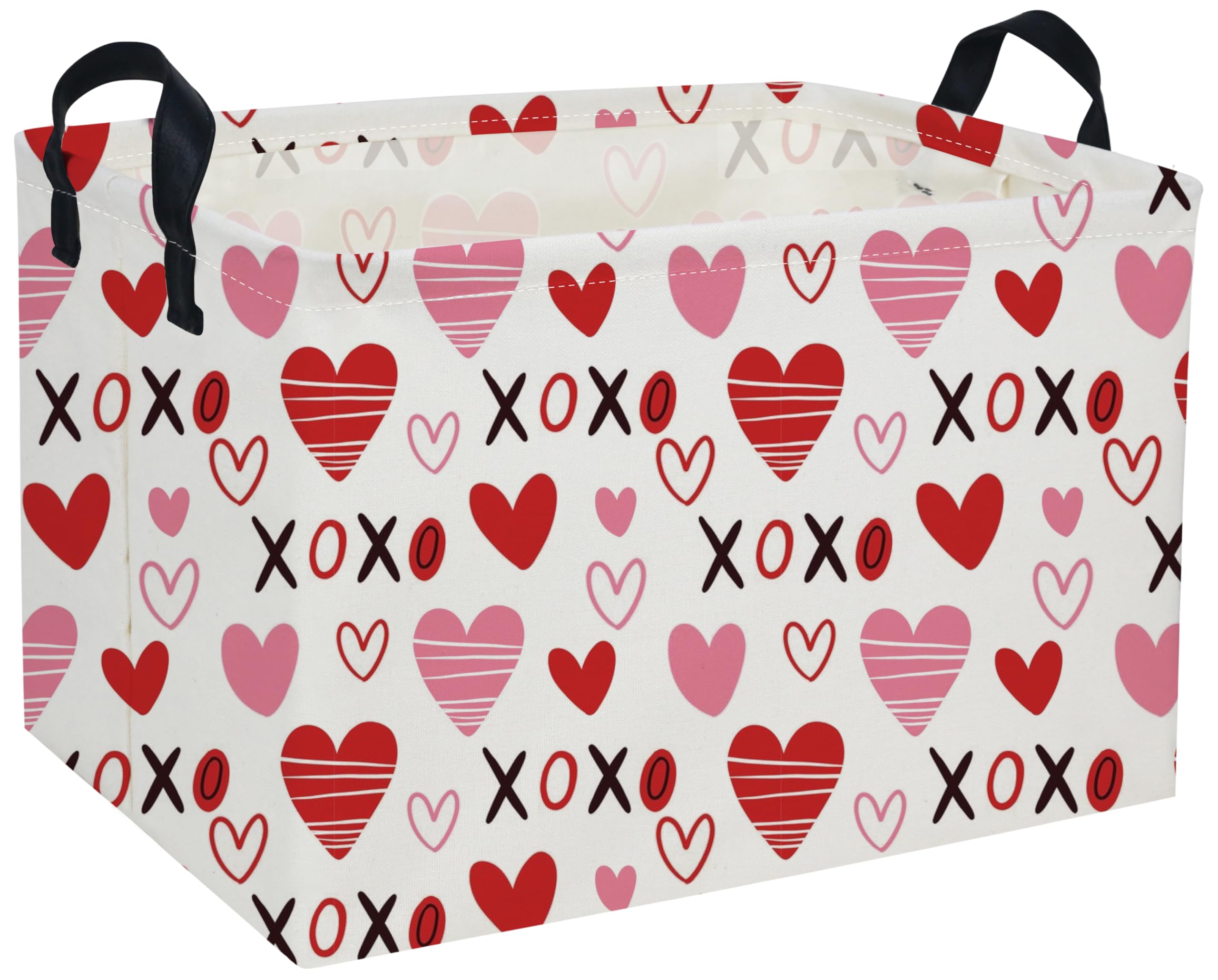 DDBASKET Rectangular Kids Baskets,Heart Basket,Cute Baskets Kids Storage Bin Baby Toy Organizer Box Love Room Decor for Home(XO 