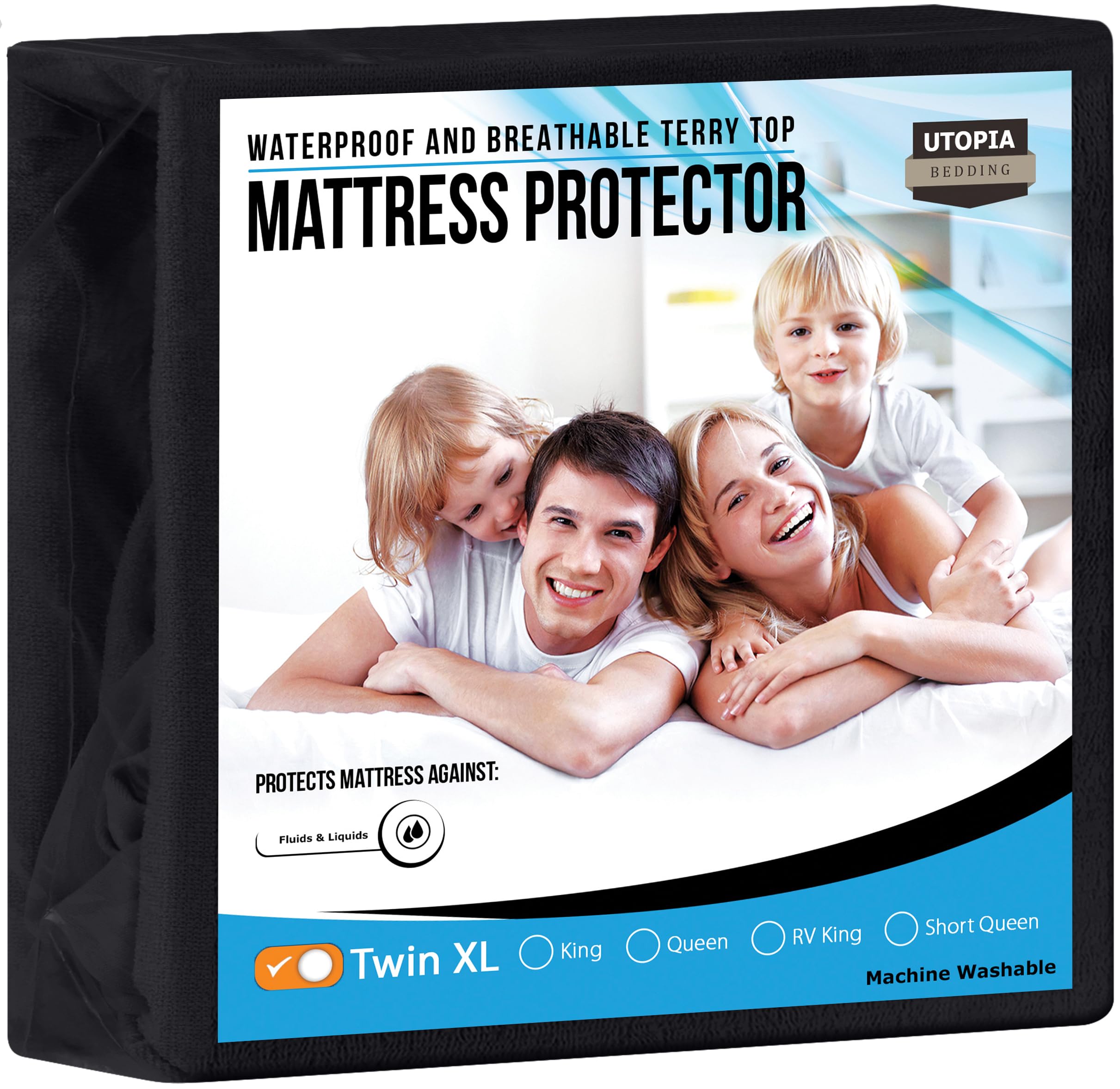 Utopia Bedding Waterproof Mattress Protector Twin Xl Size, Premium Terry Mattress Cover 200 Gsm, Breathable, Fitted Style With S