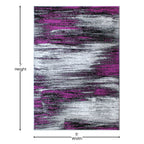 Flash Furniture Rylan Collection Abstract Area Rug - Scraped Design Purple Olefin Rug - 5' X 7' Area Rug - Jute Backing - Living Room, Bedroom, & Family Room
