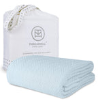 Threadmill Luxury Cotton Blankets For Queen Size Bed | All-Season 100% Cotton Queen Size Blanket | Herringbone Cozy Lightweight,