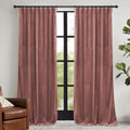 Ryb Home Dusty Pink Velvet Curtains 84 Inch, Room Darkening Window Curtains For Living Room Energy Efficient Backdrop Festival Decor For Girls Bedroom Dining Room, Wild Rose, W52 X L84 Inch, 2 Panels