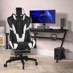 Flash Furniture X30 Gaming Chair Racing Computer Chair - Black LeatherSoft Upholstery - Reclining Back - Slide-Out Footrest - Roller Wheels