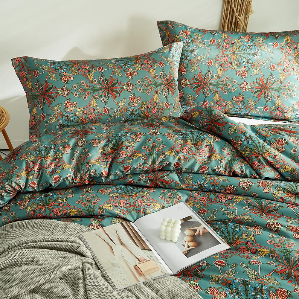 Lifetb Vintage Style Garden Flower Duvet Cover Twin Xl Boho Floral Duvet Cover Cotton Vibrant Flower Pattern Floral Comforter Co