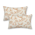 Yxuiyal Fall Pillow Covers 12 x 20 Set of 2 Fall Orange Pumpkin Maple Leaves Lumbar Throw Pillow Covers Outdoor Fall Thanksgivin
