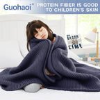 Guohaoi Knitted Weighted Blanket(Dark Grey 50''X60'' 7Lbs),Home D  Cor Cooling Throw Blanket For Hot Sleepers,Hand Made Chunky K