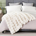 Dreamnine Oversized Soft Thick Fuzzy Faux Rabbit Fur Throw Blanket Twin Size 60' X 71', Double Sided Comfy Plush Warm Shaggy F