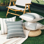 Otostar Decorative Outdoor Throw Pillow Covers 16X16 Inch Waterproof Geometry Pillow Cover Garden Cushion Case Patio Outdoor Pillows Shell For Couch Indoor Tent Park Furniture Balcony Set Of 4 (Grey)