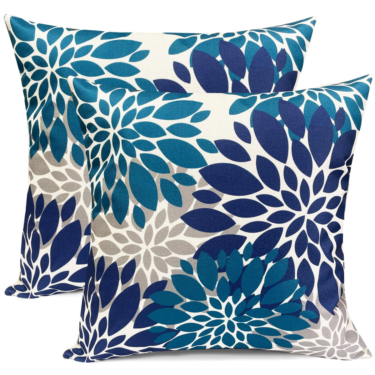 RYSMIYOU Decorative Throw Pillow Covers Set of 2 Blue Pillow Covers 20x20 Inch Couch Pillow Covers for Sofa Living Room Outdoor 