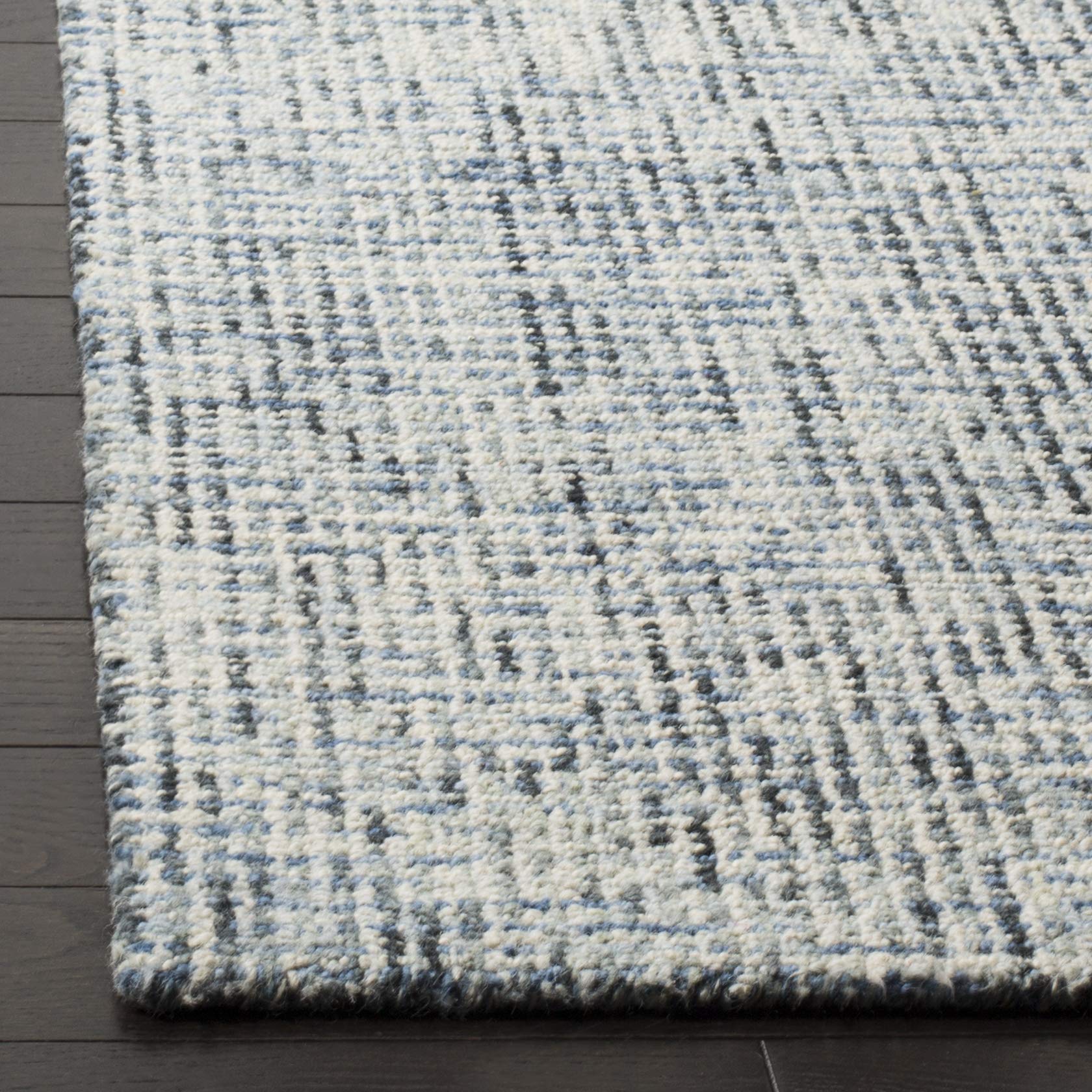 Safavieh Abstract Collection 4' Round Blue/Charcoal Abt468B Handmade Premium Wool Area Rug