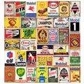 35 Pieces Reproduced Vintage Tin Signs, Gas Oil Retro Advert Antique Metal Signs for Garage Man Cave Bar Kitchen, Nostalgic Car 