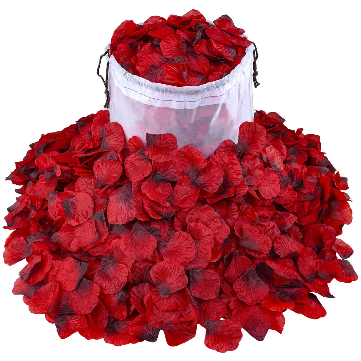 Winlyn 3000 Pcs Red Silk Rose Petals Set - Scented Ready-to-use Separated Realistic Artificial Rose Flower Petals for Romantic N