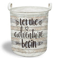 EGBTL Rustic Camper Laundry Basket, Adventure Camping Collapsible Laundry Hamper with Handles, Camping Gifts Clothes Toy Storage