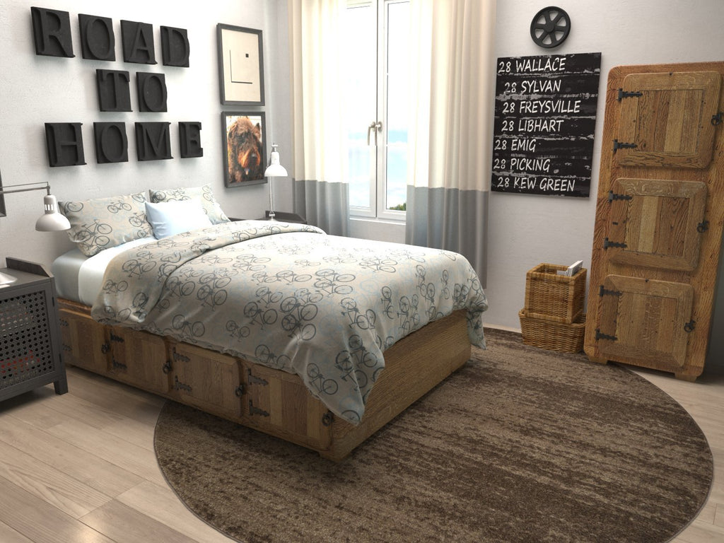 Unique Loom Del Mar Collection Area Rug - Lucille (7' 10'' Round, Brown/ Ivory)