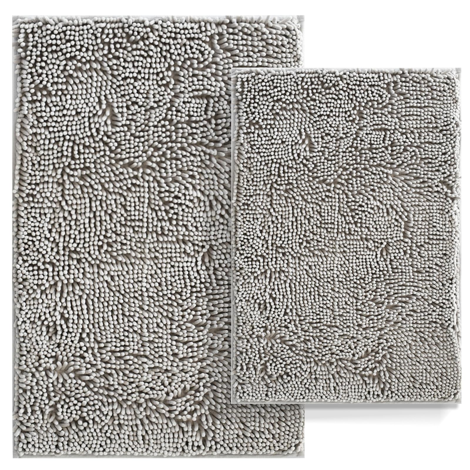 Bathroom Rugs Set 2 Piece Bath Mat Set Soft Plush Chenille Bath Rugs Non-Slip, Absorbent Shaggy Rugs, Shower Mats for Bathroom,G
