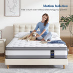 Coolvie Full Size Mattress 12 Inch Pocket Spring Memory Foam Grey HCMP22A3G01