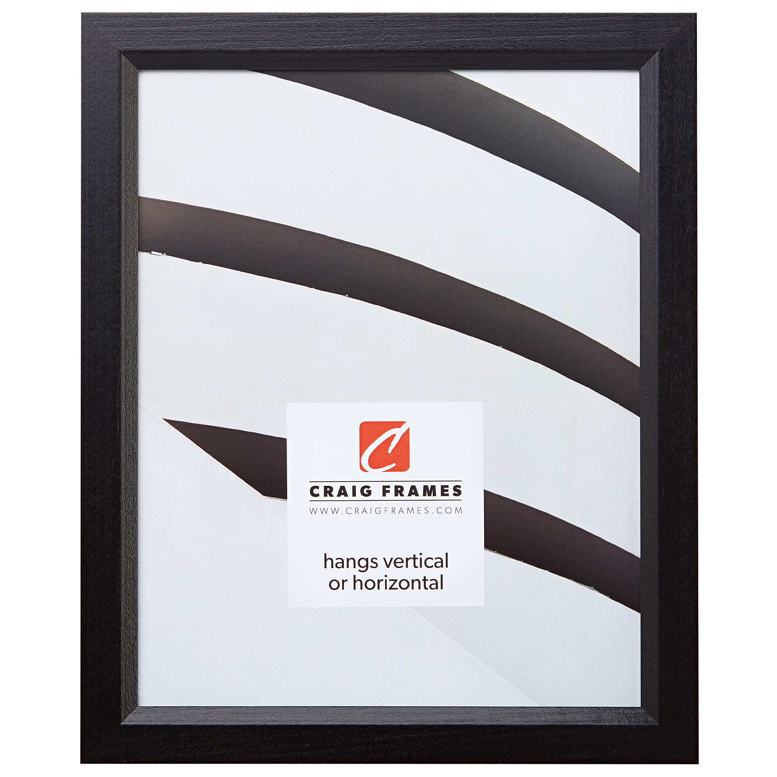 Craig Frames 7171610BK Wood Grain Finish 13 by 29-Inch Picture/Poster Frame, 0.825-Inch Wide, Solid Black