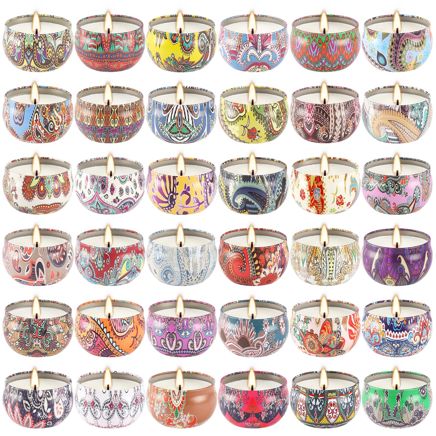 YOROXRG Scented Candles Gifts Set 36 Pack Soy Wax Travel Tin Jar Candles for Home 2.5 OZ Scented Candles for Mom for Christmas, 