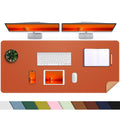 Large Desk Mat -47.2' X 17' Leather Desk Pad Protector With Natural Cork & Pu Leather, Non-Slip Office Desk Mat, Double-Sided