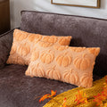 Cosibono Pumpkin Fall Decorative Throw Pillow Covers 12'X20', Set Of 2 Light Gold Soft Faux Fur Pillow Covers For Autumn Harve