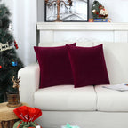 Jeneoo Set Of 2 Comfy Soft Thick Velvet Throw Pillow Covers For Sofa Couch Decorative Solid Square Cushion Cases For Bedroom Car