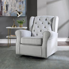 ACME Swivel Chair with Button Tufted in Gray