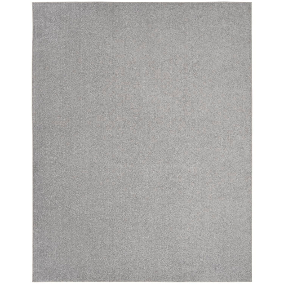 Nourison Essentials Indoor/Outdoor Silver Grey 9' X 12' Area Rug, Easy Cleaning, Non Shedding, Bed Room, Living Room, Dining Roo
