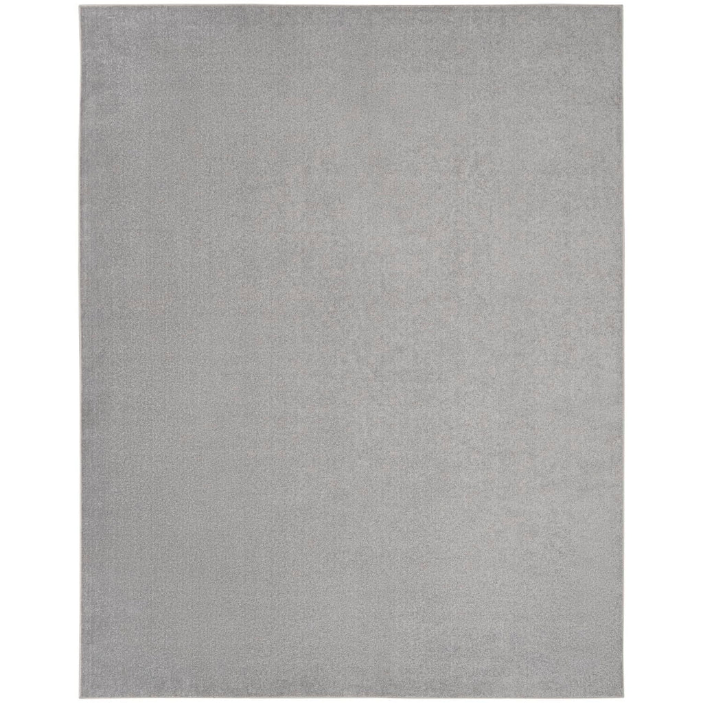 Nourison Essentials Indoor/Outdoor Silver Grey 8' X 11' Area Rug, Easy Cleaning, Non Shedding, Bed Room, Living Room, Dining Room, Backyard, Deck, Patio (8X11)
