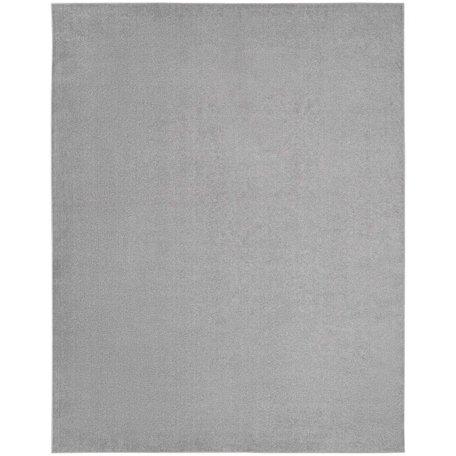 Nourison Essentials Indoor/Outdoor Silver Grey 8' X 11' Area Rug, Easy Cleaning, Non Shedding, Bed Room, Living Room, Dining Room, Backyard, Deck, Patio (8X11)