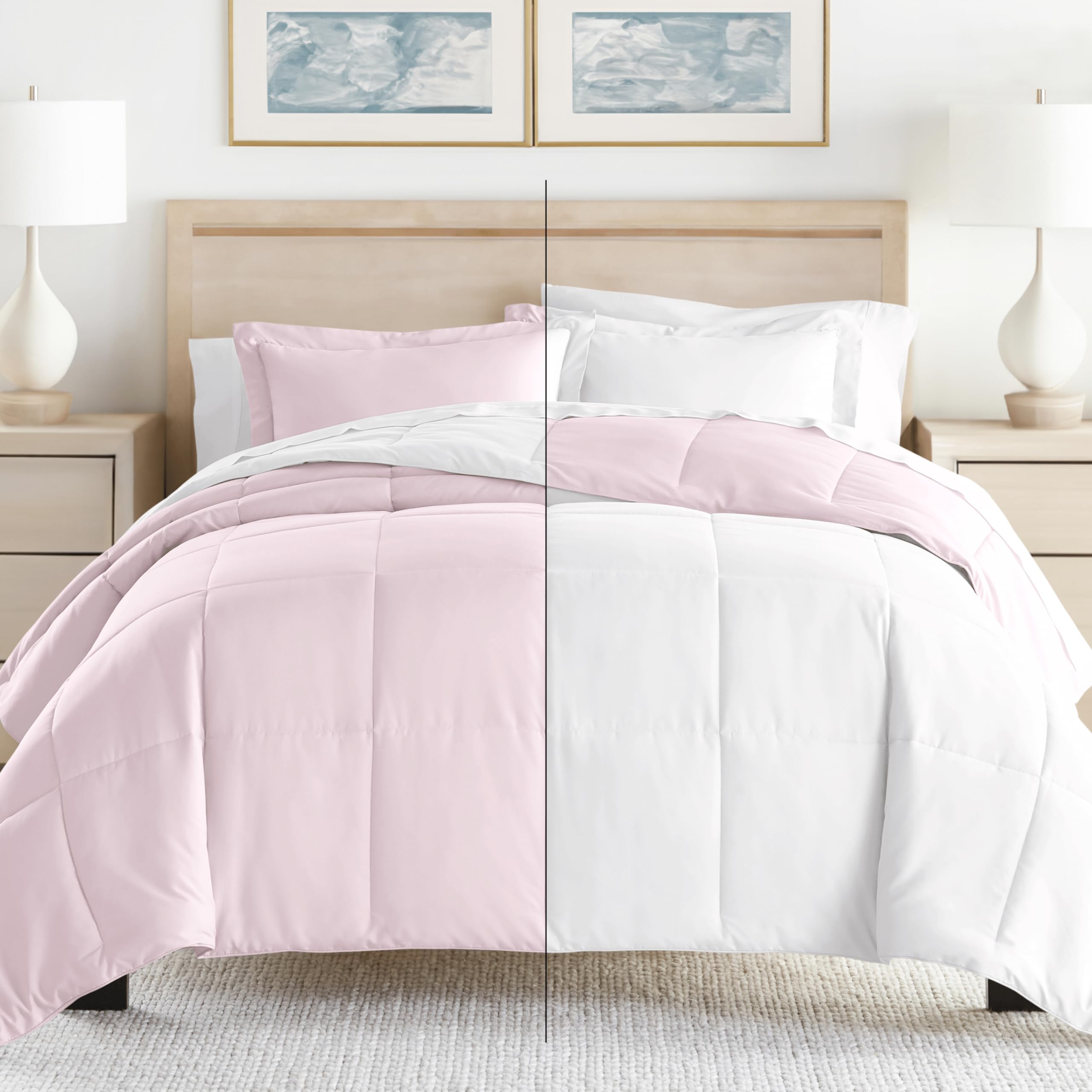 Linen Market Reversible Queen Comforter Set (3 Piece) - Bring Luxury Home With Our Soft And Lightweight Down Alternative Comfort