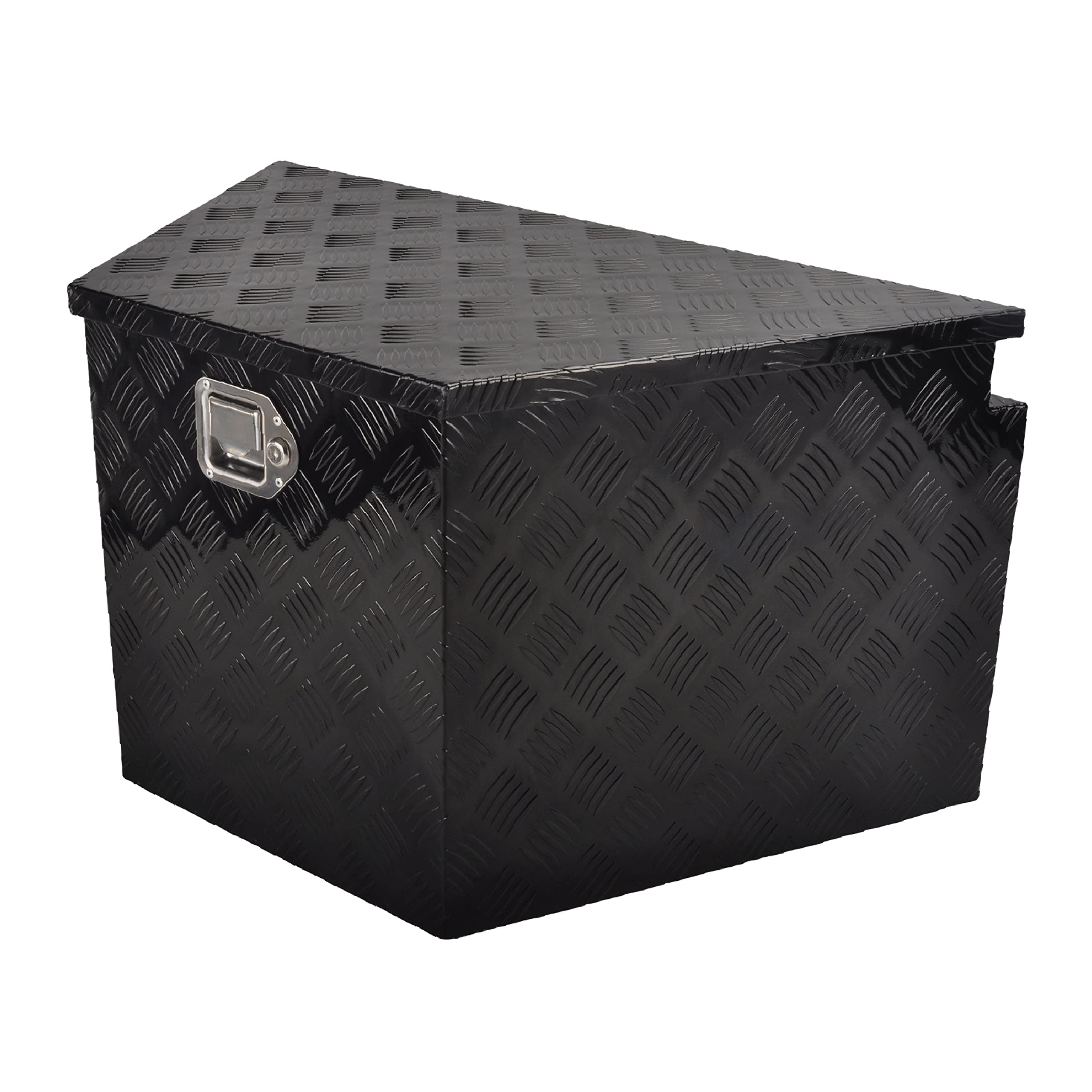 Fgjqefg 33 '(L) X 19 '(W) X 18 '(H) Aluminum Storage Box For Utility Trailers, Rv Storage Organizer With Lock & Keys - Black