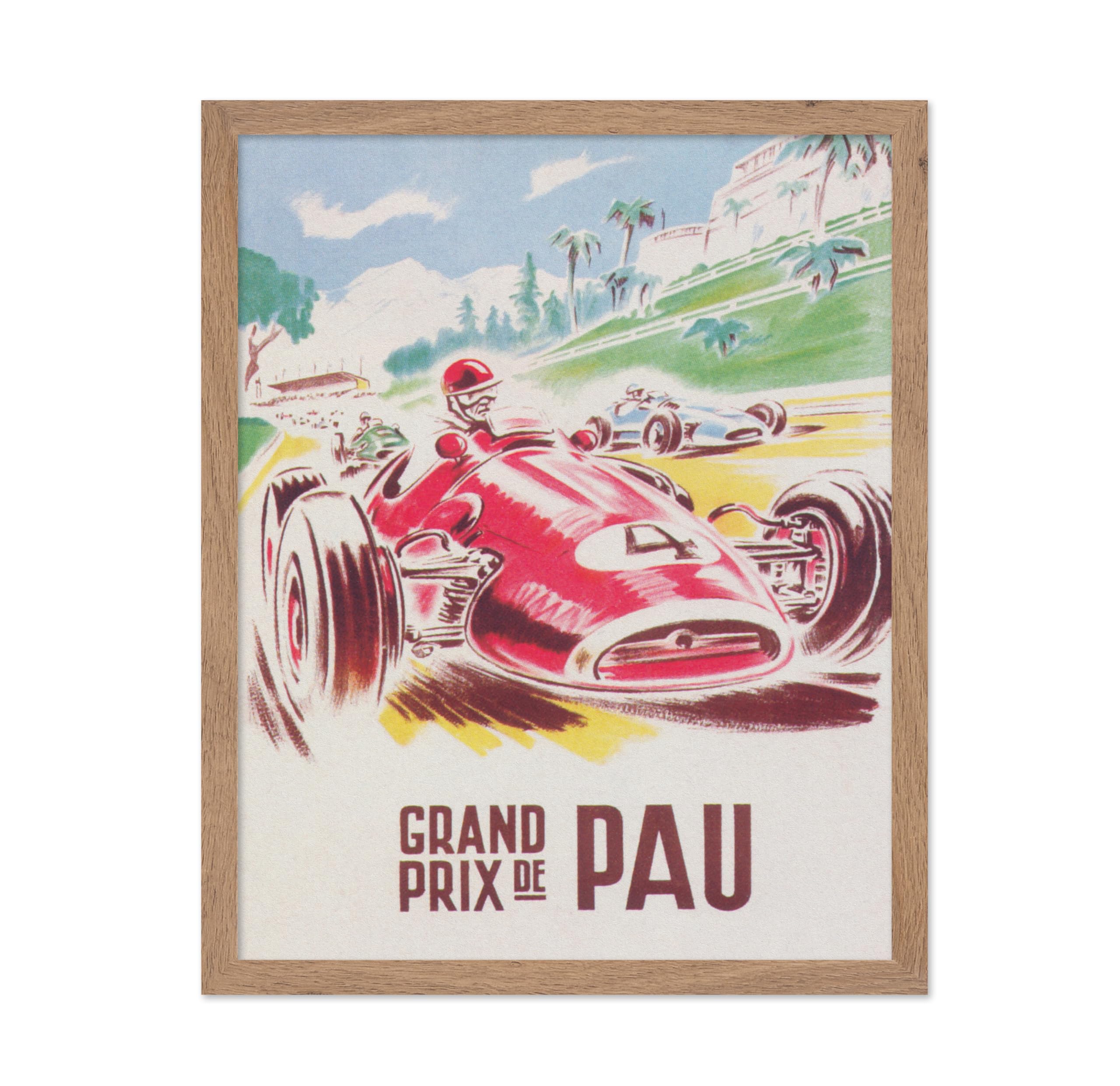 Poster Master Vintage France Race Poster - Retro Pau Grand Prix Print - Race Car Wall Art - Gift for Him, Car Enthusiast - Decor