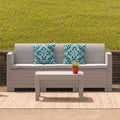 Flash Furniture Seneca Light Gray Faux Rattan Coffee Table