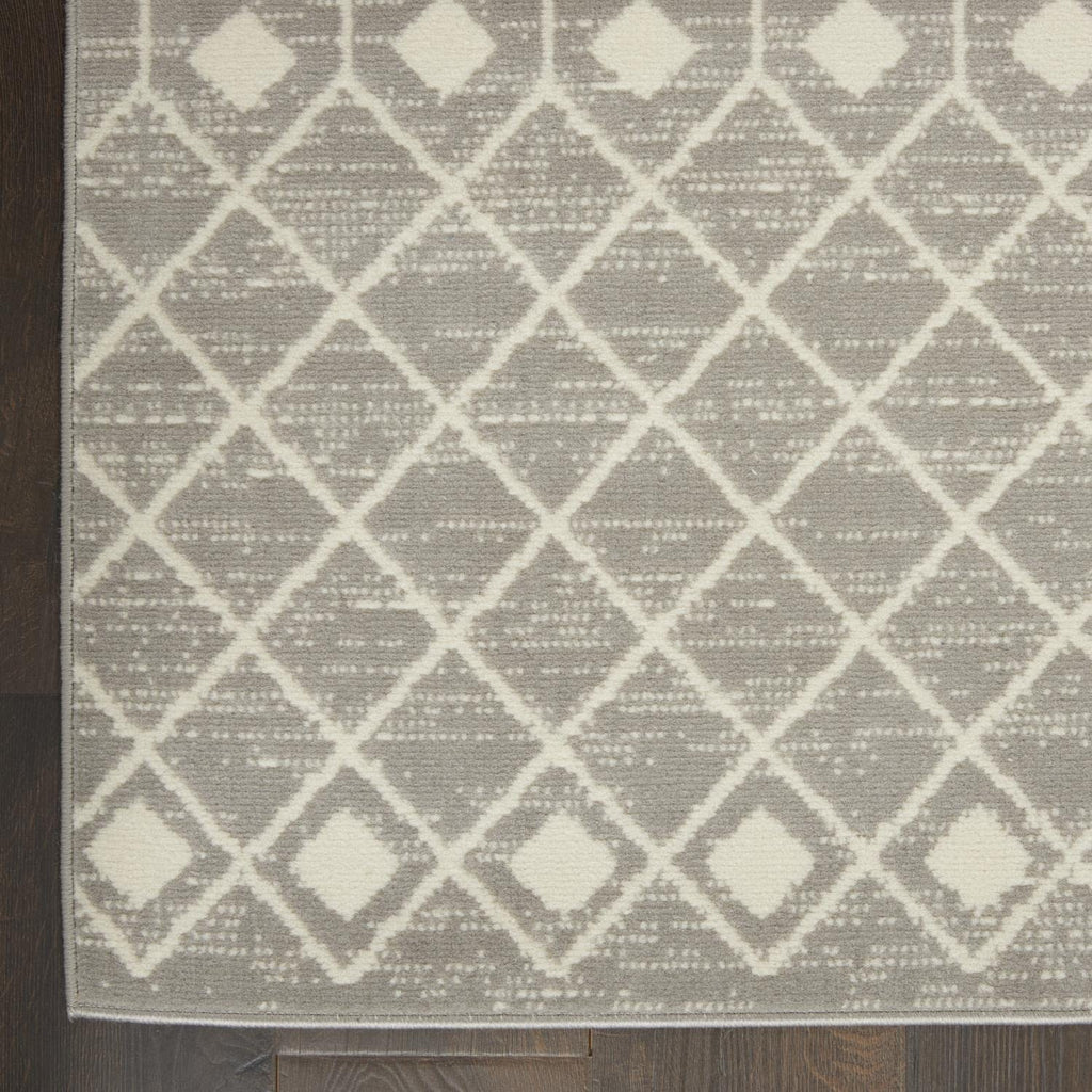 Nourison Grafix Moroccan Grey 5'3' X 7'3' Area Rug, Easy Cleaning, Non Shedding, Bed Room, Living Room, Dining Room, Kitchen (