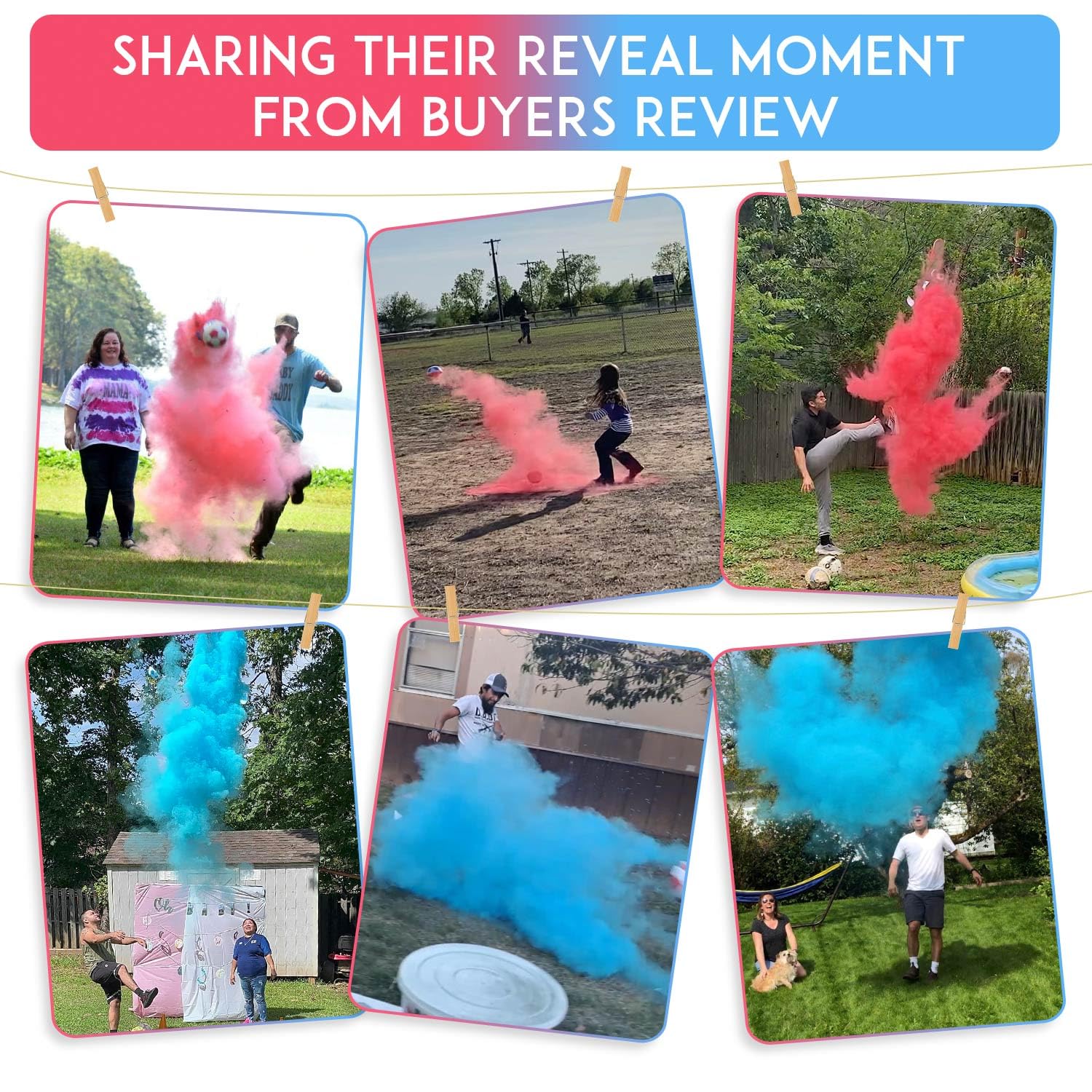 Gender Reveal Soccer Ball With Powder, Revelacion De Sexo De Bebe 2 Big Bags Of Pink And Blue Gender Reveal Powder For Boy Or Gi