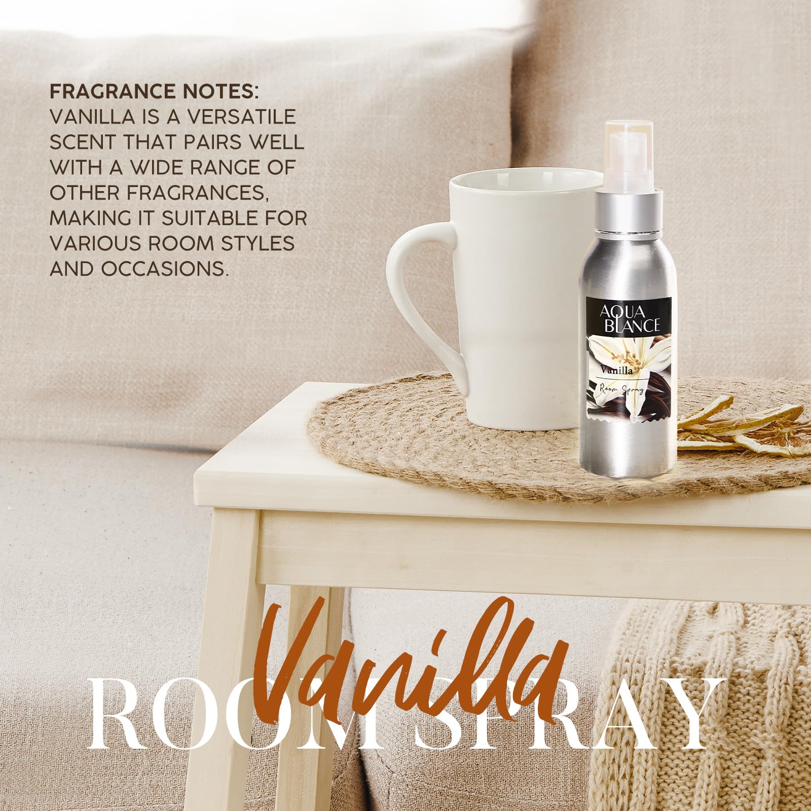 AQUA BLANCE Room Spray Vanilla 3.4 fl oz Pack of 3