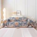 VClife Bohemian Couch Cover Thick Non Slip Cotton Linen Throw Sofa Cover for 3-4 Cushion Couch Modern Caramel Blue Galaxy Jacqua