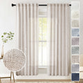 72 Inch Long Linen Curtains For Living Room 2 Panels Set Back Tab Pocket Light Filtering Neutral Modern Farmhouse Boho Semi Priv