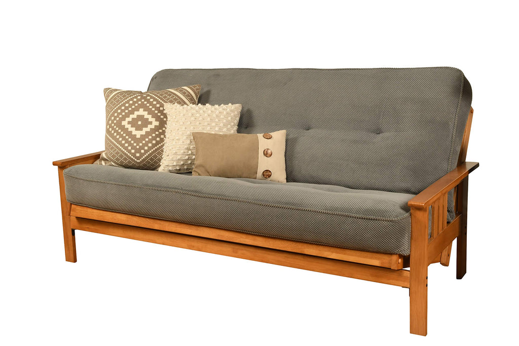 Kodiak Furniture Monterey Futon Set, No Drawers, With Butternut Base And Marmont Thunder Mattress