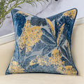 Yangest Blue Leaf Square Pillow Cover Cut Velvet Cushion Cover Luxury Modern Pillowcover For Couch Living Room Bedroom,18X18 Inc