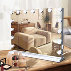 SLIMOON Hollywood Vanity Mirror with Lights, 12 Dimmable LED Bulbs Lighted Makeup Mirror with Detachable 10X Magnification Mirro