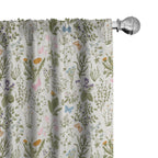 Ambesonne Floral Curtains, Vintage Garden Plants Herbs Flowers Botanical Classic Design Art, Window Treatments 2 Panel Set for L