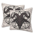 Foisiiaea Pentagram Throw Pillow Cover Pack Of 2 Square Couch Pillowcase Angry Horned Goat Head Cushion Cover For Living Room Be