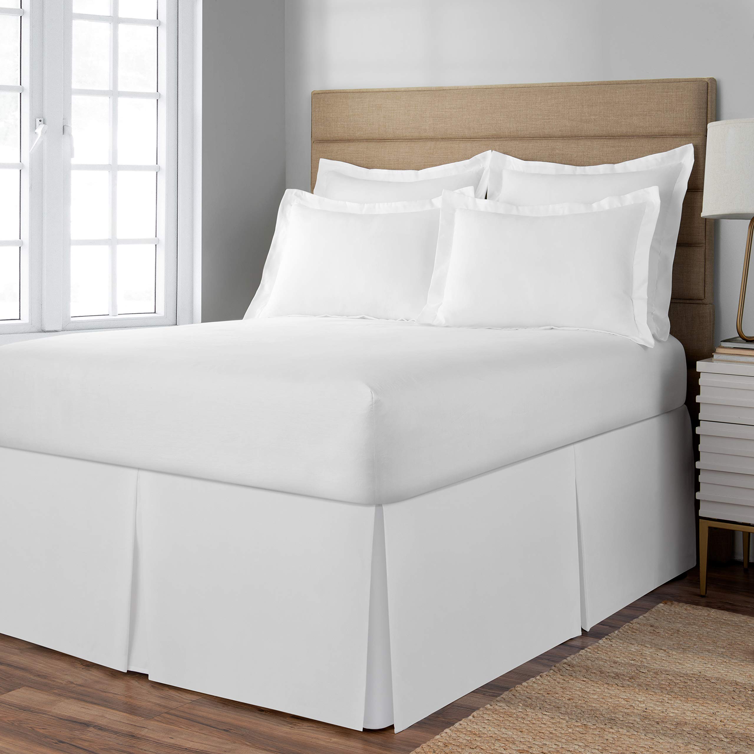 Spacemaker Extra-Long 21'' Drop Length Bed Skirt, Twin, White