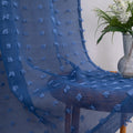 Indigo Royal Blue Sheer Curtains 96 Inches Long For Living Room Boys Kids Room 2 Panels Set Back Tab Rod Pocket Pom Pom Textured