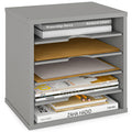 Ballucci File Organizer Paper Sorter, 5 Tier Adjustable Shelves Office Desk Organizer, 13 5/8' X 9 1/4' X 12', Gray