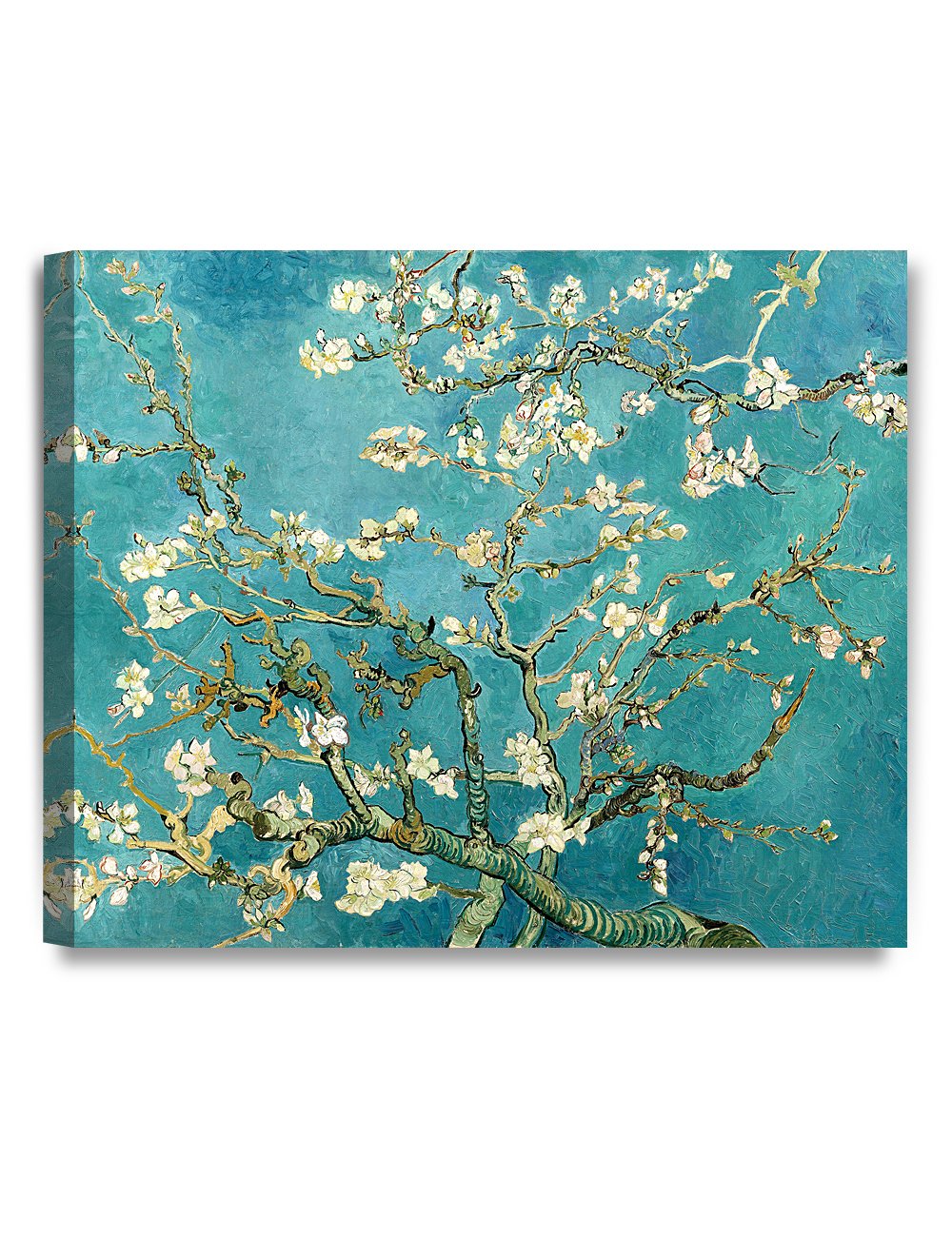 DECORARTS - Almond Blossom Tree by Vincent Van Gogh. Oil Painting Reproduction. Giclee Print on Canvas. Ready to Hang Wall Art f